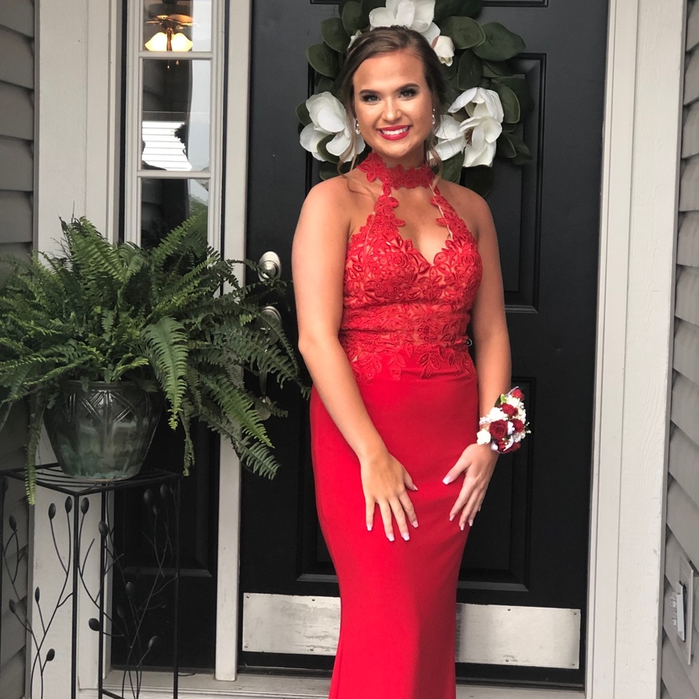 Faviana Red Prom Dress